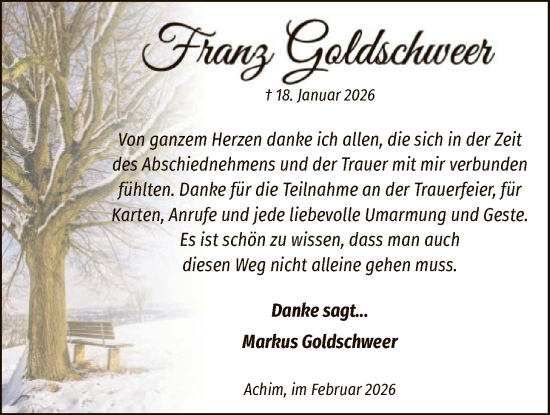 Traueranzeige von Markus Goldschweer von SYKS