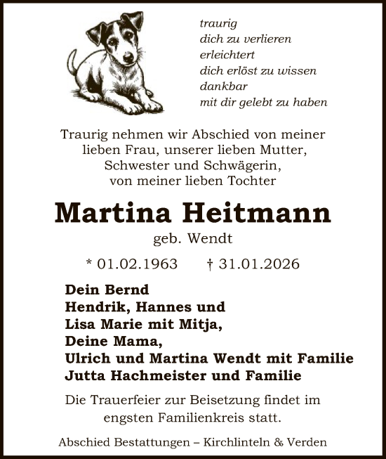 Traueranzeige von Martina Heitmann von SYKS