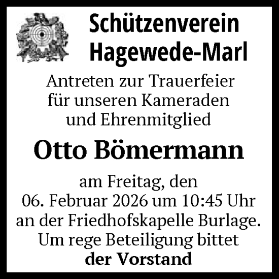 Traueranzeige von Otto Bömermann von SYKS